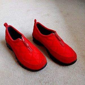 Lands End Youth Weatherfield Red Quilted Winter shoe/boot Size 4M